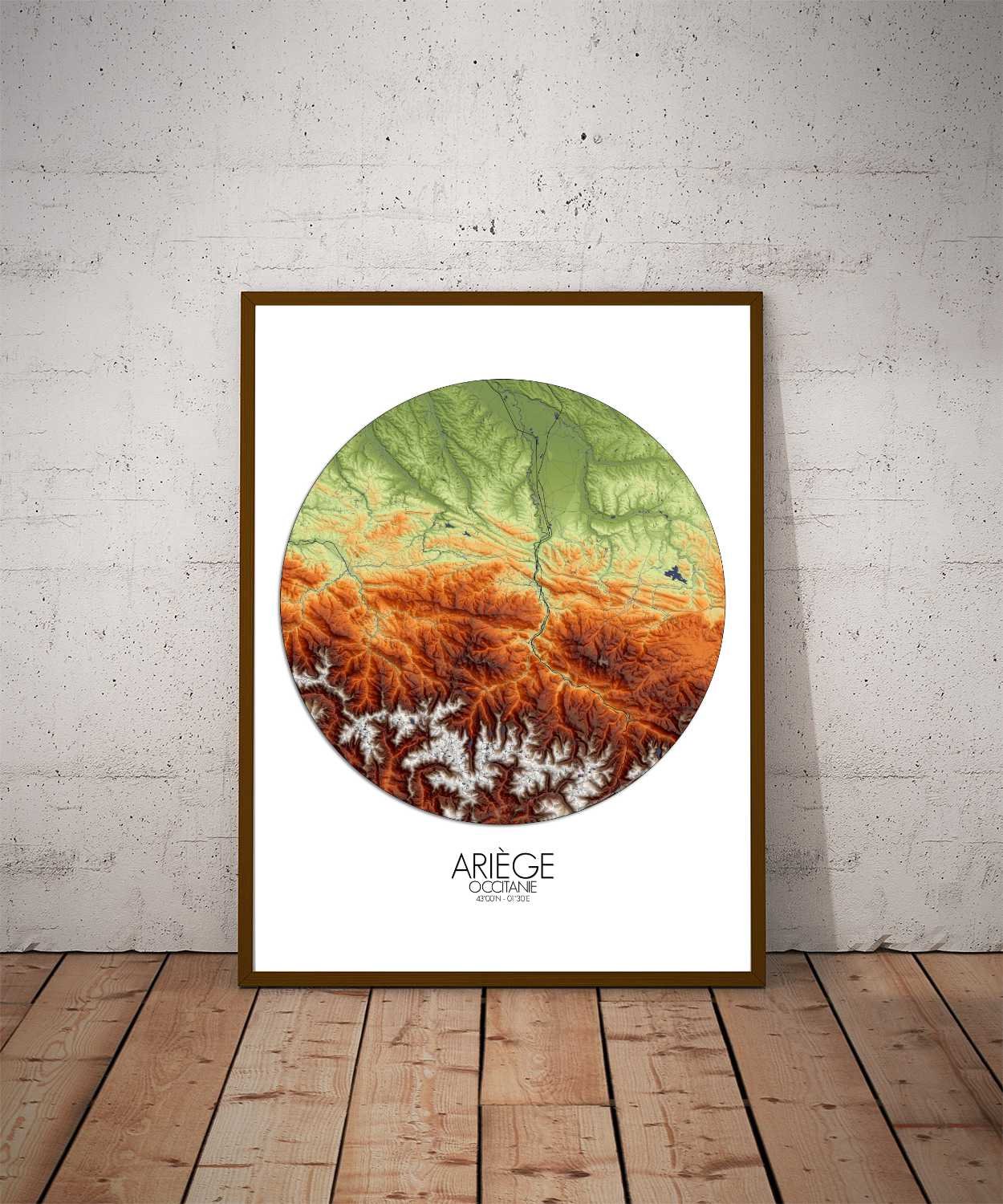 Poster of Ariege | Elevation map - Image 2