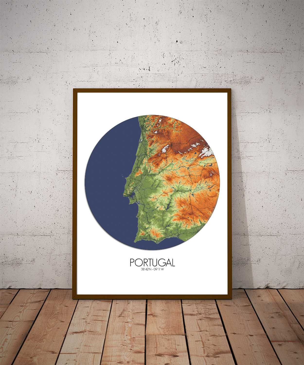Poster de Portugal | Mapa de altitud - Imagen 9