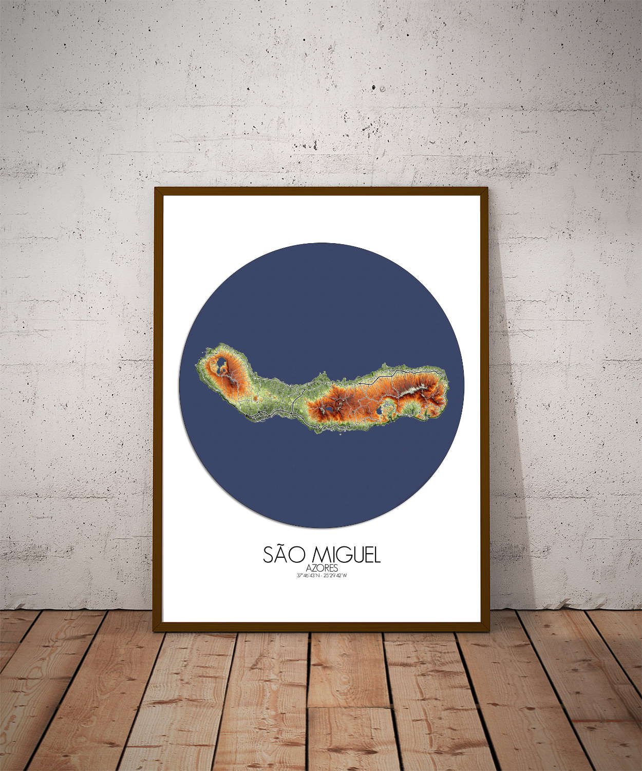 Poster de Sao Miguel Azores | Mapa de altitud - Imagen 12