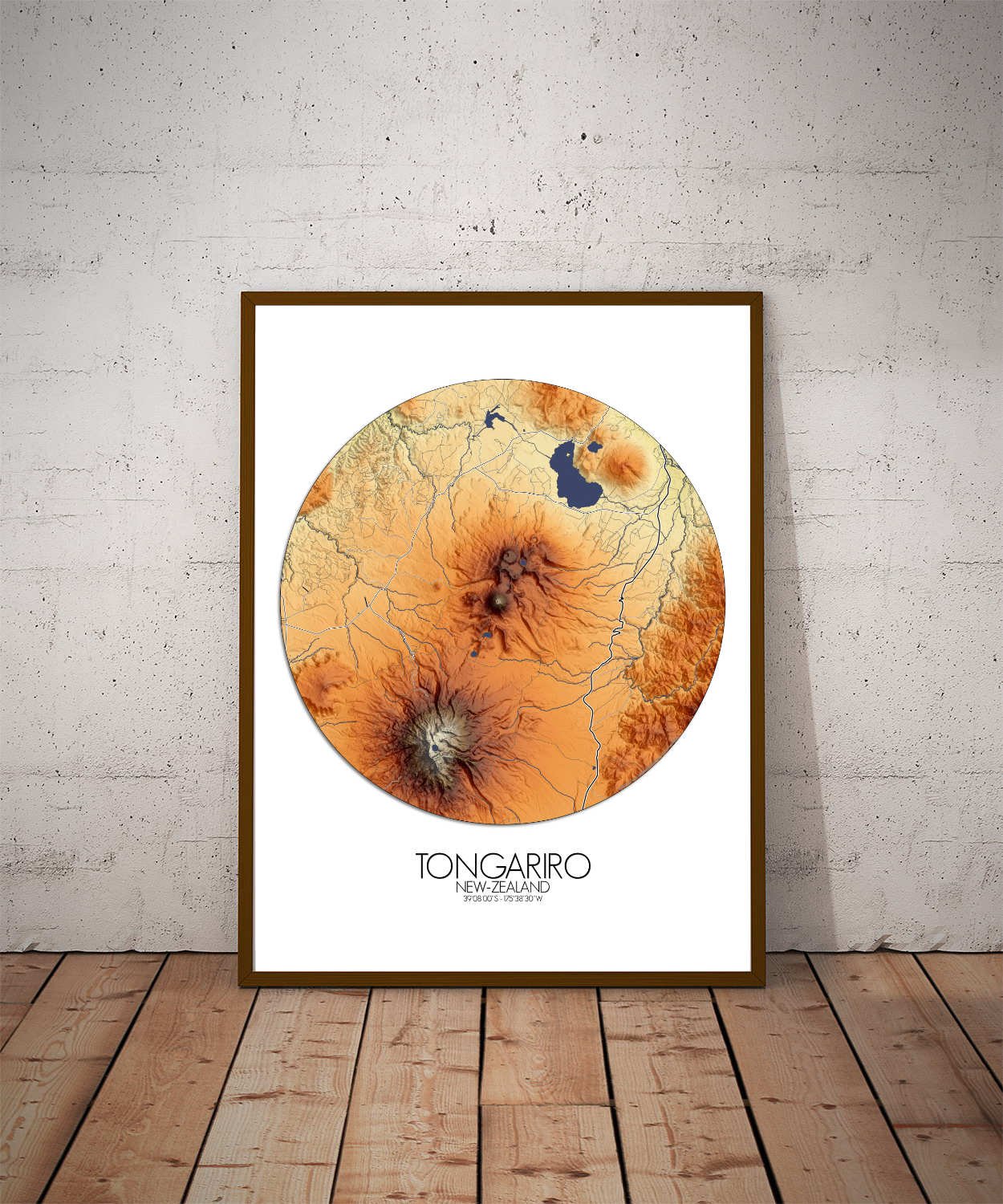 Poster de Tongariro | Mapa de altitud - Imagen 10