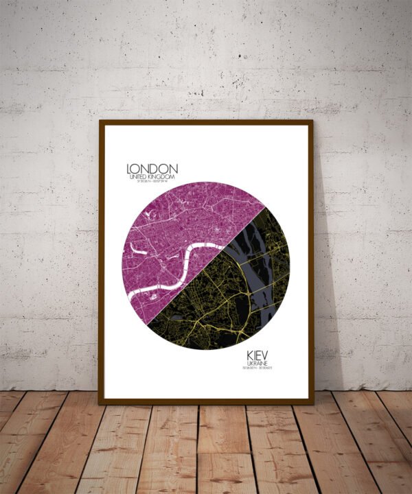 Poster de Londres Kiev | Mapa de Amor