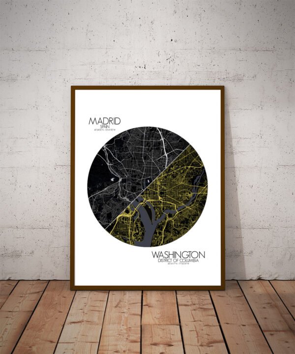Poster de Madrid Washington | Mapa de Amor